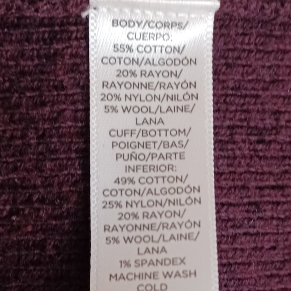 Women's Ann Taylor's Loft Wool Blend Purple Open Front‎ Cardigan Size Medium - Picture 3 of 8